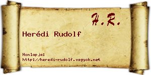 Herédi Rudolf névjegykártya